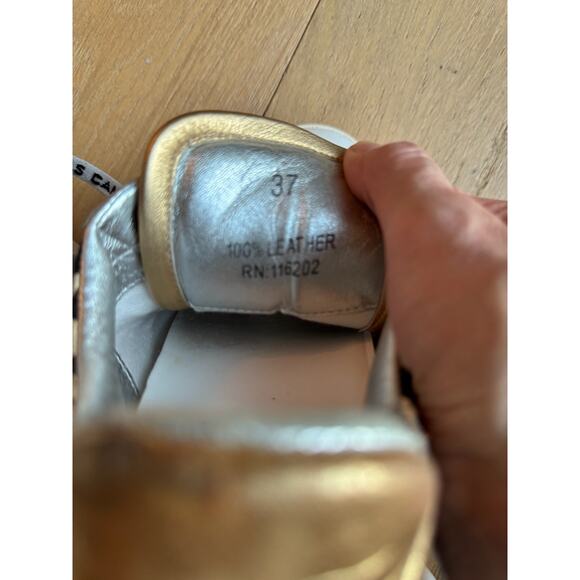 Zadig & Voltaire Leo Wild Leopard Print Lace-up Sneakers Metallic Gold Sz 6.5 - Picture 9 of 9